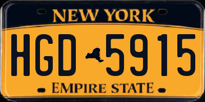 NY license plate HGD5915