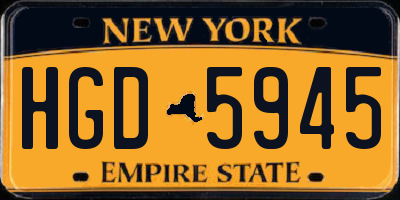 NY license plate HGD5945