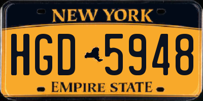 NY license plate HGD5948