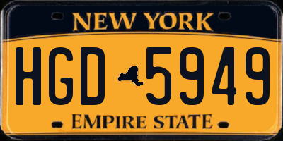 NY license plate HGD5949