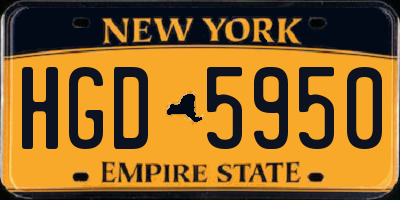 NY license plate HGD5950