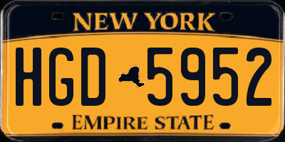 NY license plate HGD5952