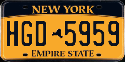 NY license plate HGD5959