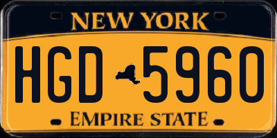 NY license plate HGD5960