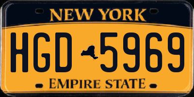 NY license plate HGD5969