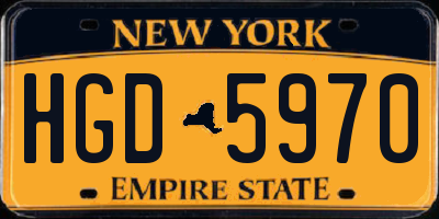 NY license plate HGD5970