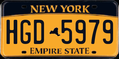NY license plate HGD5979