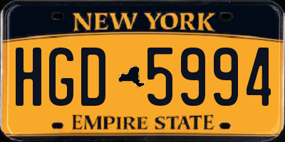 NY license plate HGD5994