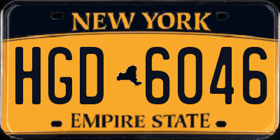 NY license plate HGD6046