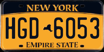 NY license plate HGD6053