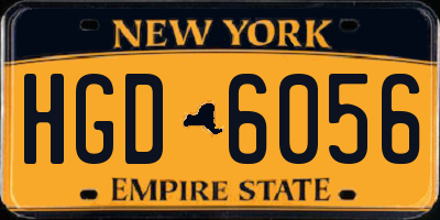 NY license plate HGD6056