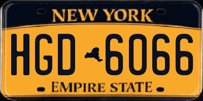 NY license plate HGD6066