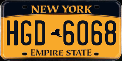 NY license plate HGD6068