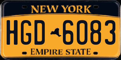 NY license plate HGD6083