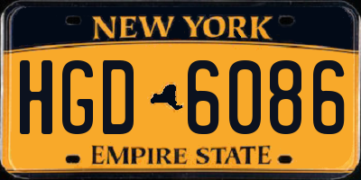 NY license plate HGD6086