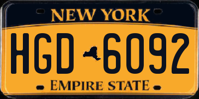 NY license plate HGD6092
