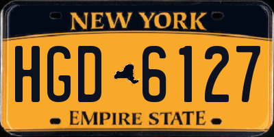 NY license plate HGD6127