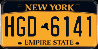 NY license plate HGD6141