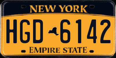NY license plate HGD6142
