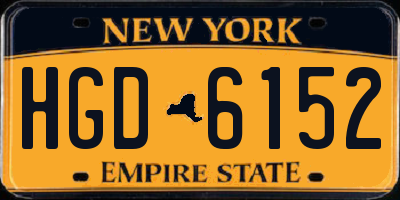 NY license plate HGD6152
