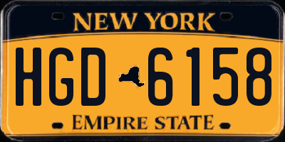 NY license plate HGD6158