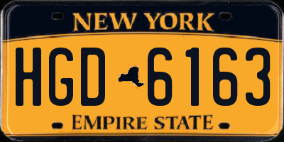 NY license plate HGD6163