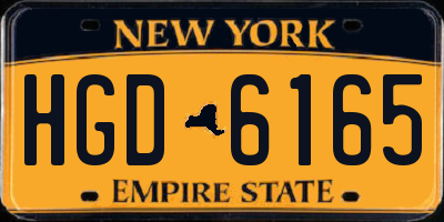 NY license plate HGD6165