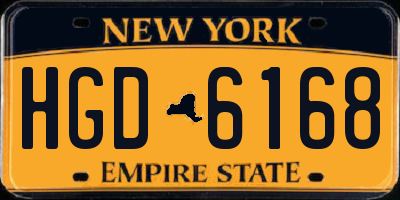 NY license plate HGD6168