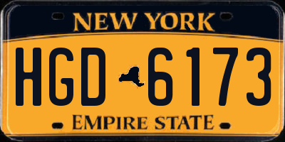 NY license plate HGD6173