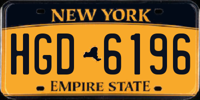 NY license plate HGD6196