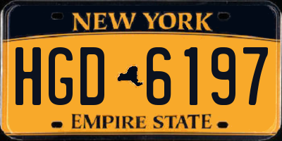 NY license plate HGD6197