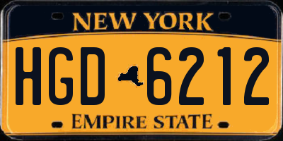 NY license plate HGD6212