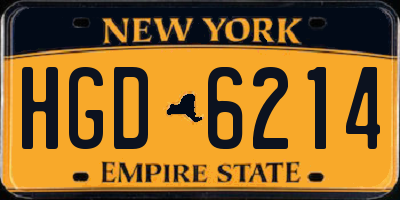 NY license plate HGD6214