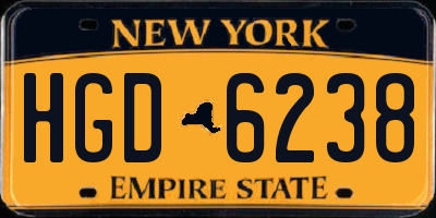 NY license plate HGD6238