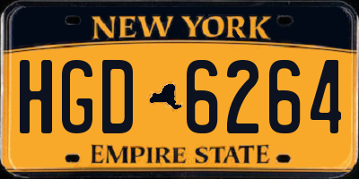 NY license plate HGD6264
