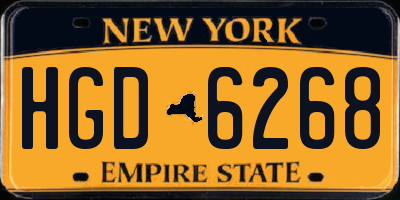 NY license plate HGD6268