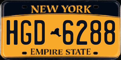 NY license plate HGD6288