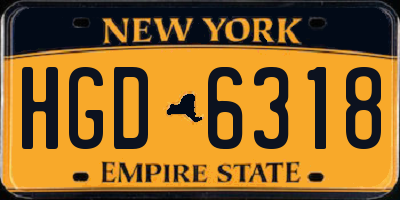 NY license plate HGD6318