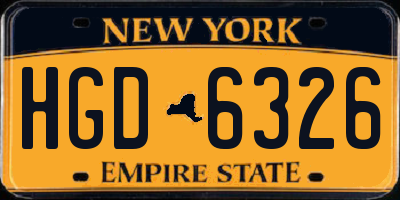 NY license plate HGD6326