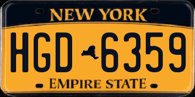 NY license plate HGD6359
