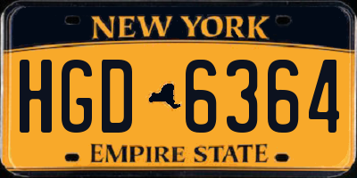 NY license plate HGD6364