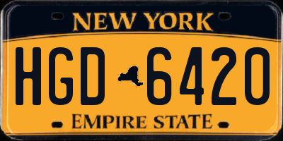 NY license plate HGD6420