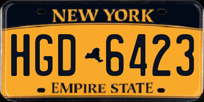 NY license plate HGD6423