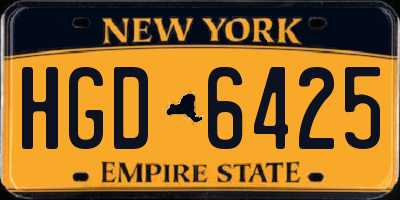 NY license plate HGD6425
