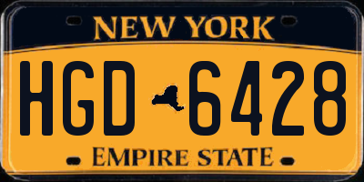 NY license plate HGD6428