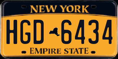 NY license plate HGD6434