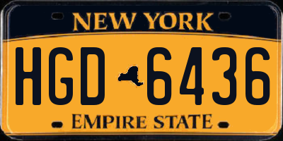 NY license plate HGD6436