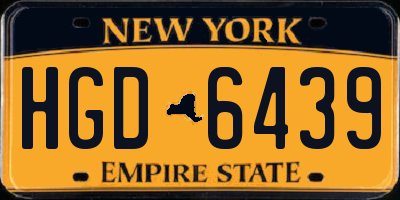 NY license plate HGD6439