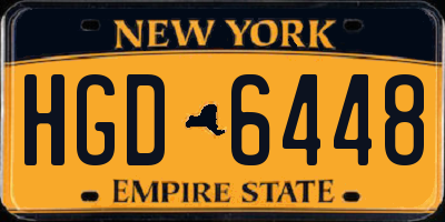 NY license plate HGD6448