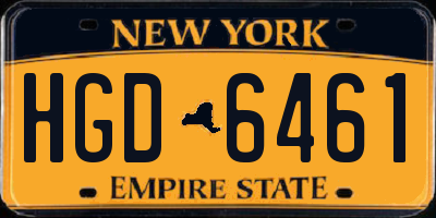 NY license plate HGD6461